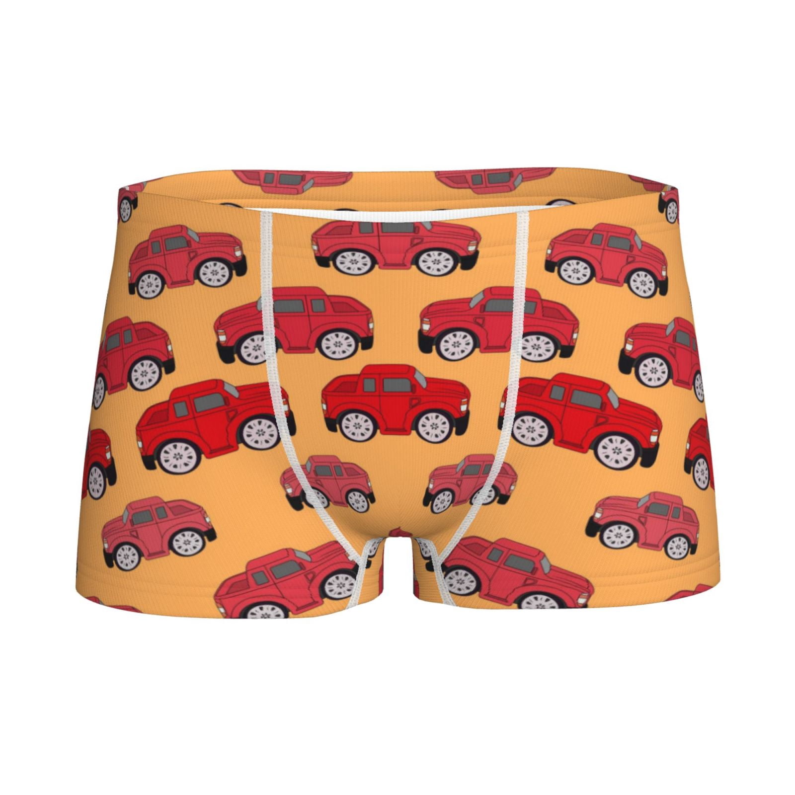Logiee Red Cars Print Boys' Boxer Briefs,Tween Boy Underwear-XX-Small ...