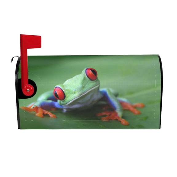 Logiee Red-Eyed Tree Frog-1 Print Post Letter Box Wrap Decor, Mailbox Cover Suitable for Standard Mailbox and Large Size Mailbox,Outdoor Yard Decoration-25.5x21 in