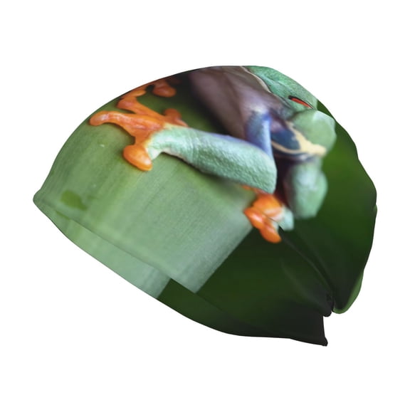 Logiee Red-Eyed Tree Frog Print Unisex Knit Beanie for Men Women Winter Hat,Beanies Skull Caps