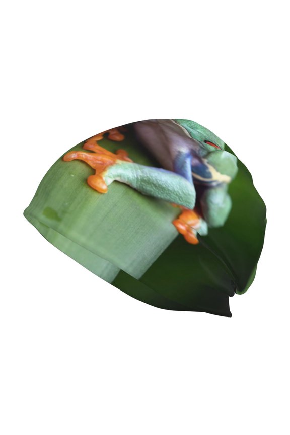 Red-Eyed Tree Frog Print Unisex Knit Beanie for Men Women Winter Hat,Beanies Skull Caps