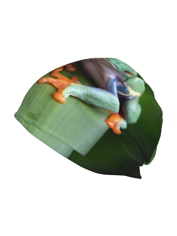 Red-Eyed Tree Frog Print Unisex Knit Beanie for Men Women Winter Hat,Beanies Skull Caps