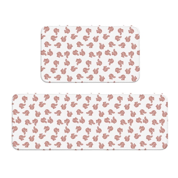 Logiee Red Fox Print Kitchen Mats for Floor Sets of 2,Waterproof Kitchen Rugs,Non Slip Comfort Standing Mat Rug for Home,Runner,Sink,Office,Laundry