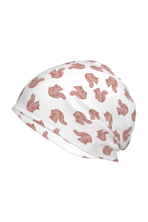 Red Fox Print Unisex Knit Beanie for Men Women Winter Hat,Beanies Skull Caps