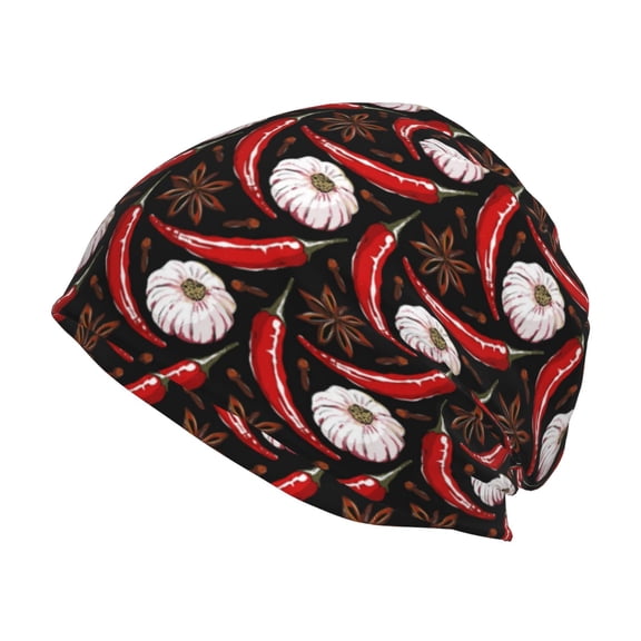 Logiee Red Hot Chili 1 Print Unisex Knit Beanie for Men Women Winter Hat,Beanies Skull Caps