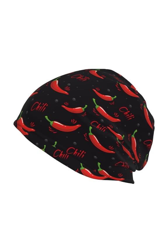 Red Hot Chili Print Unisex Knit Beanie for Men Women Winter Hat,Beanies Skull Caps