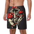 thumbnail image 1 of Logiee Red Mushrooms Print Men's Swim Trunk,Quick Dry Board Shorts ,Men's Swim Trunks with Compression Liner, Bathing Suits with Pockets-XX-Large, 1 of 6