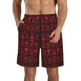 thumbnail image 1 of Logiee Red Skulls With Crossbones Print Mens Swim Trunks Quick Dry Board Shorts,Breathable Hawaii Beach Shorts Swimwear Bathing Suits-Medium, 1 of 6