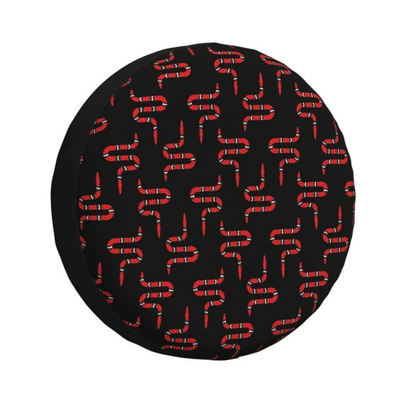 Logiee Red Snake Print Spare Tire Cover, Universal Wheel Protectors,Waterproof Dust-Proof UV Sun Wheel Tire Cover,Fit for SUV, RV, Travel Trailer, Truck-16 inch