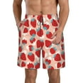 thumbnail image 1 of Logiee Red Strawberry Print Mens Swim Trunks Quick Dry Board Shorts,Breathable Hawaii Beach Shorts Swimwear Bathing Suits-3X-Large, 1 of 6