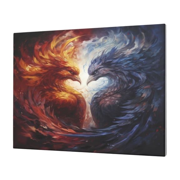 Logiee Red And White Fire Bird Print Canvas Wall Art,Canvas Picture Prints with Frame, Wall Art Decorative,Canvas Decorative,Suitable for Living Room Bedroom Office Room 30x40