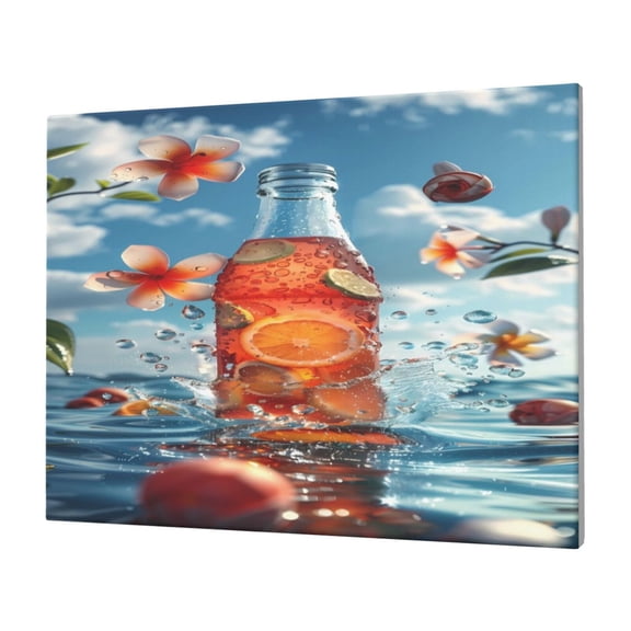 Logiee Refreshing Citrus Splash Print Canvas Wall Art,Canvas Picture Prints with Frame, Wall Art Decorative,Canvas Decorative,Suitable for Living Room Bedroom Office Room 30x40