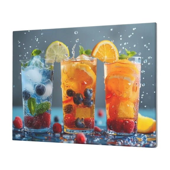 Logiee Refreshing Fruit Infused Drinks Print Canvas Wall Art,Canvas Picture Prints with Frame, Wall Art Decorative,Canvas Decorative,Suitable for Living Room Bedroom Office Room 30x40