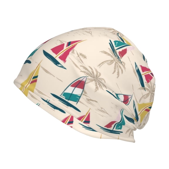 Logiee Reto Marine Nautical Print Unisex Knit Beanie for Men Women Winter Hat,Beanies Skull Caps
