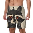 thumbnail image 1 of Logiee Retro Raccoon Graphic Print Print Men's Swim Trunk,Quick Dry Board Shorts ,Men's Swim Trunks with Compression Liner, Bathing Suits with Pockets-3X-Large, 1 of 6