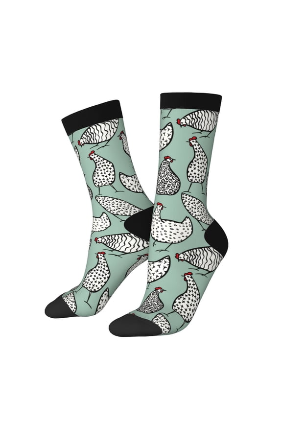 Retro Rooster4 Print Adult Socks for Men & Women,Calf Socks, Ankle Socks,Boots Socks,Breathable Casual Sock,Unisex Crew Socks