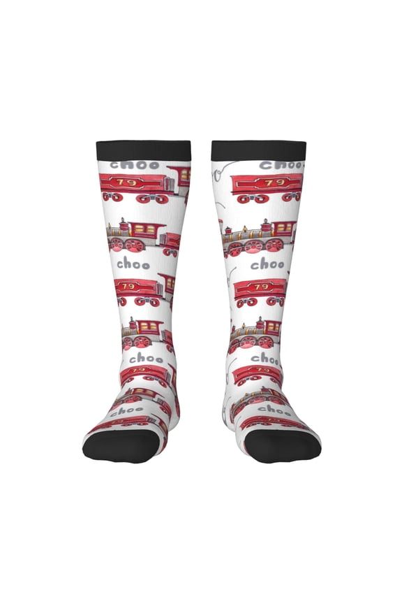 Retro Train Print Gift Stocking Stuffers,Adult Stockings,Novelty Socks,Funny Socks Birthday Running Walking Sleeping