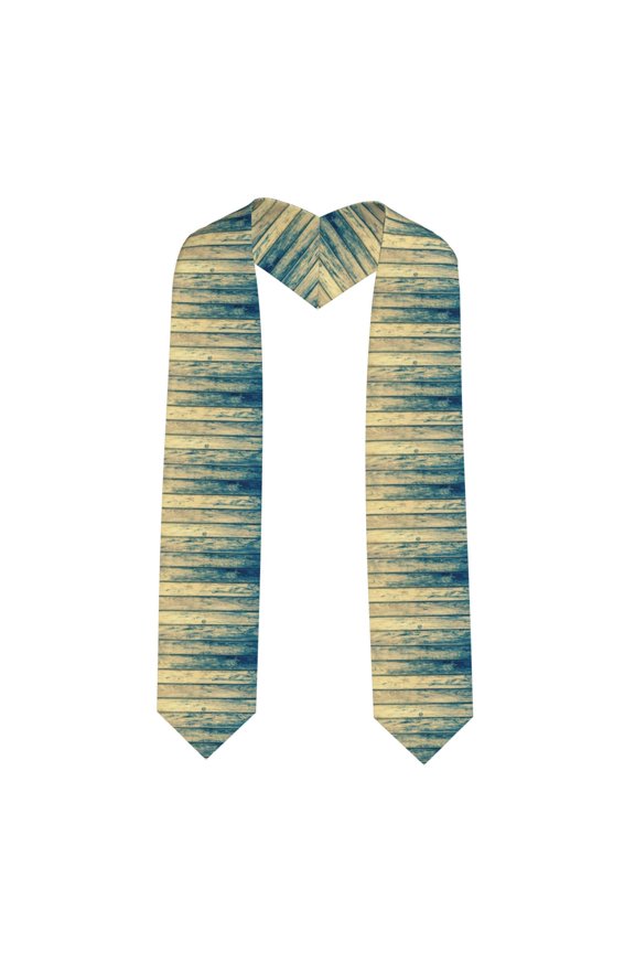 Retro Wooden Print Unisex Adult Graduation Stole Shawl 72" Long for Academic Commencements Shawl-Sharp Corner