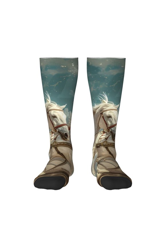 Roman Chariot Horse Race Print Gift Stocking Stuffers,Adult Stockings,Novelty Socks,Funny Socks Birthday Running Walking Sleeping