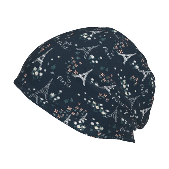 Logiee Romantic Eiffel Tower Print Unisex Knit Beanie for Men Women Winter Hat,Beanies Skull Caps