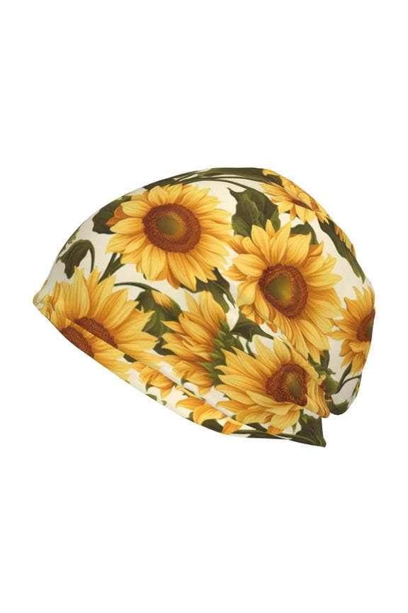 Romantic Elegant Sunflower Print Unisex Knit Beanie for Men Women Winter Hat,Beanies Skull Caps
