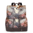 thumbnail image 1 of Logiee Romantic Flower Fox Print Backpack Purse for Women,Fashion Leather Backpack Purse,Women's Leather Backpack for Work College Travel, 1 of 4