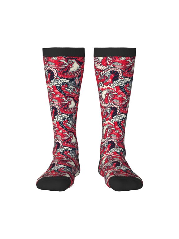 Rooster Head Print Gift Stocking Stuffers,Adult Stockings,Novelty Socks,Funny Socks Birthday Running Walking Sleeping