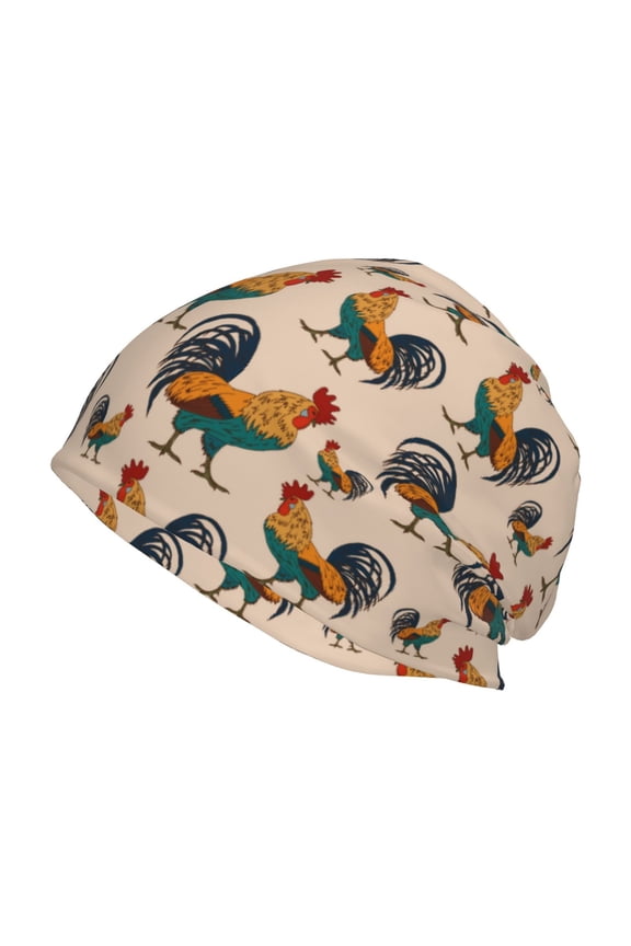 Rooster Print Unisex Knit Beanie for Men Women Winter Hat,Beanies Skull Caps