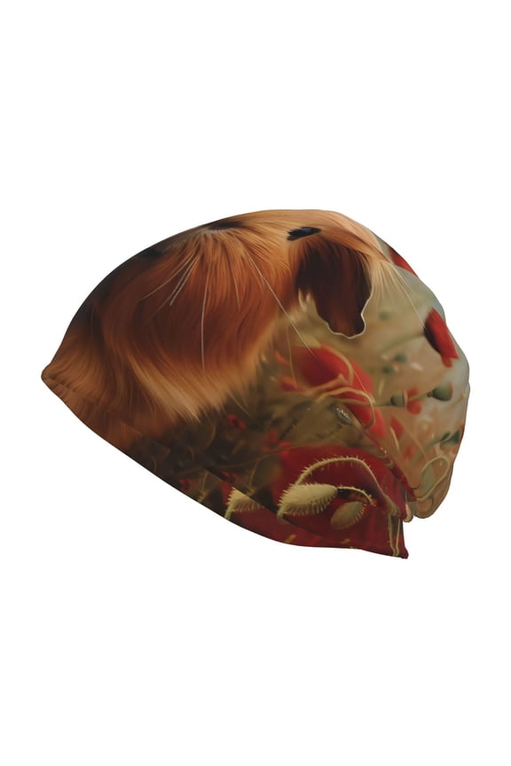 Rose Cute Guinea Pig Print Unisex Knit Beanie for Men Women Winter Hat,Beanies Skull Caps