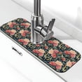 thumbnail image 1 of Logiee Rose Flowers Print Kitchen Sink Splash Guard Faucet Mat for Splash Guard Behind Faucet Drip Catcher for Kitchen,Bathroom,Sink Mat,Dish Drying Mat,Bathroom-15" X 5.5", 1 of 1