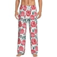 thumbnail image 1 of Logiee Rose Flowers Print Pajama Pants for Men,Men’s Pajama Bottoms,Mens PJ Pants with Pockets & Button Fly-Small, 1 of 6