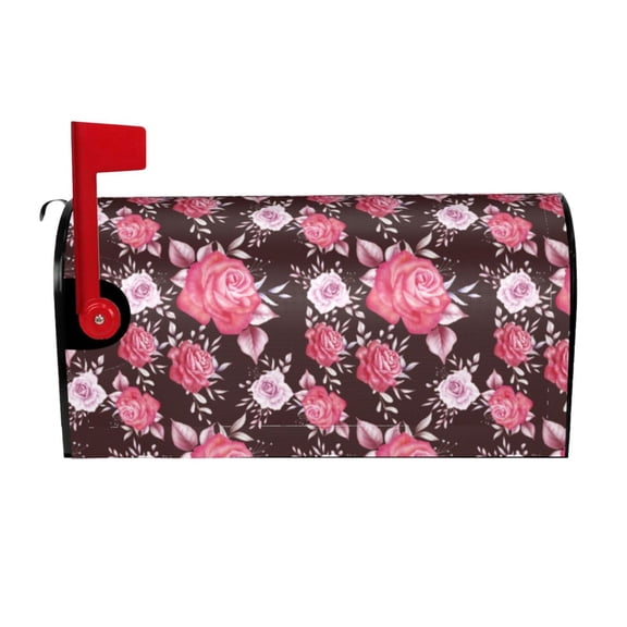 Logiee Rose Flowers Print Post Letter Box Wrap Decor, Mailbox Cover Suitable for Standard Mailbox and Large Size Mailbox,Outdoor Yard Decoration-21x18 in