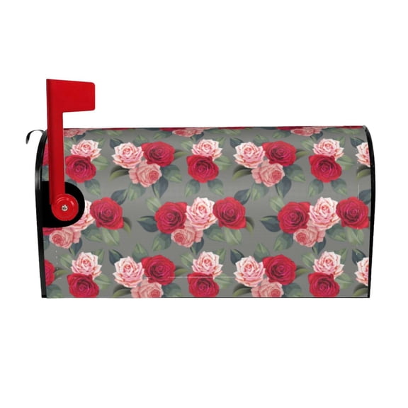 Logiee Rose Flowers Print Post Letter Box Wrap Decor, Mailbox Cover Suitable for Standard Mailbox and Large Size Mailbox,Outdoor Yard Decoration-21x18 in