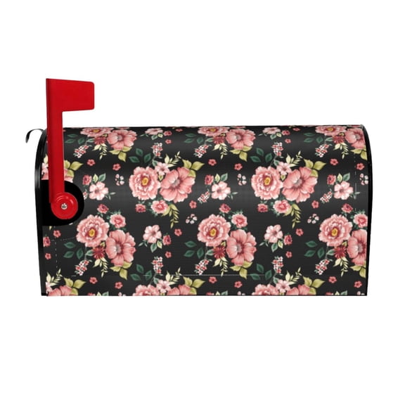 Logiee Rose Flowers Print Post Letter Box Wrap Decor, Mailbox Cover Suitable for Standard Mailbox and Large Size Mailbox,Outdoor Yard Decoration-25.5x21 in