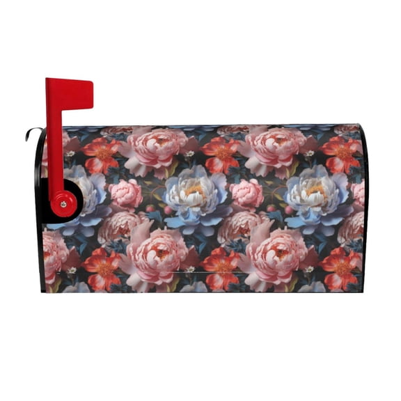 Logiee Rose Flowers Print Post Letter Box Wrap Decor, Mailbox Cover Suitable for Standard Mailbox and Large Size Mailbox,Outdoor Yard Decoration-25.5x21 in