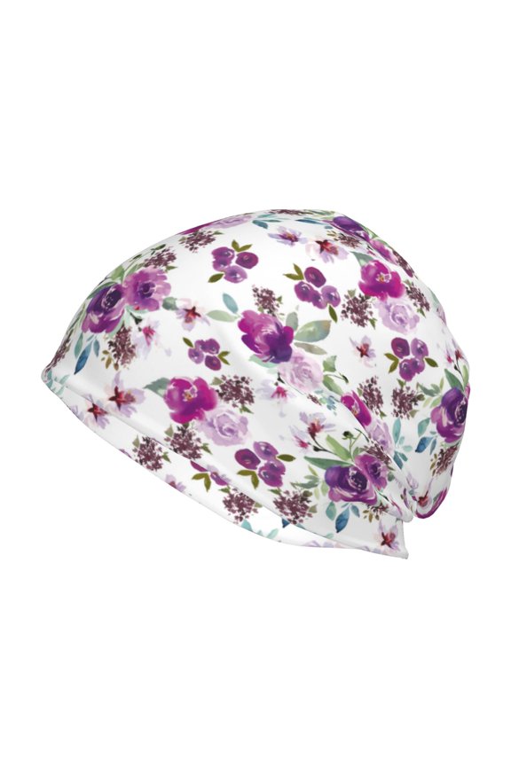 Rose Flowers Print Unisex Knit Beanie for Men Women Winter Hat,Beanies Skull Caps