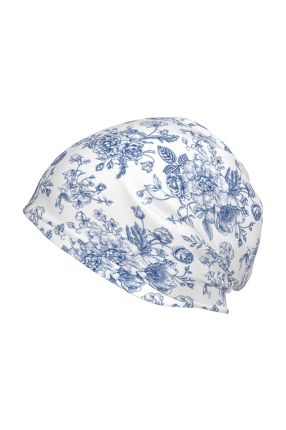 Rose Flowers Print Unisex Knit Beanie for Men Women Winter Hat,Beanies Skull Caps