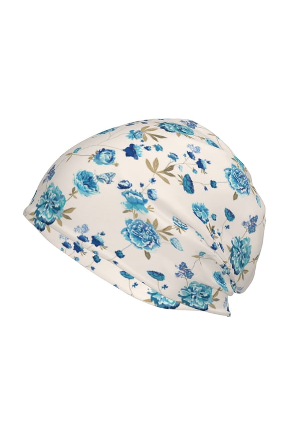 Rose Flowers Print Unisex Knit Beanie for Men Women Winter Hat,Beanies Skull Caps