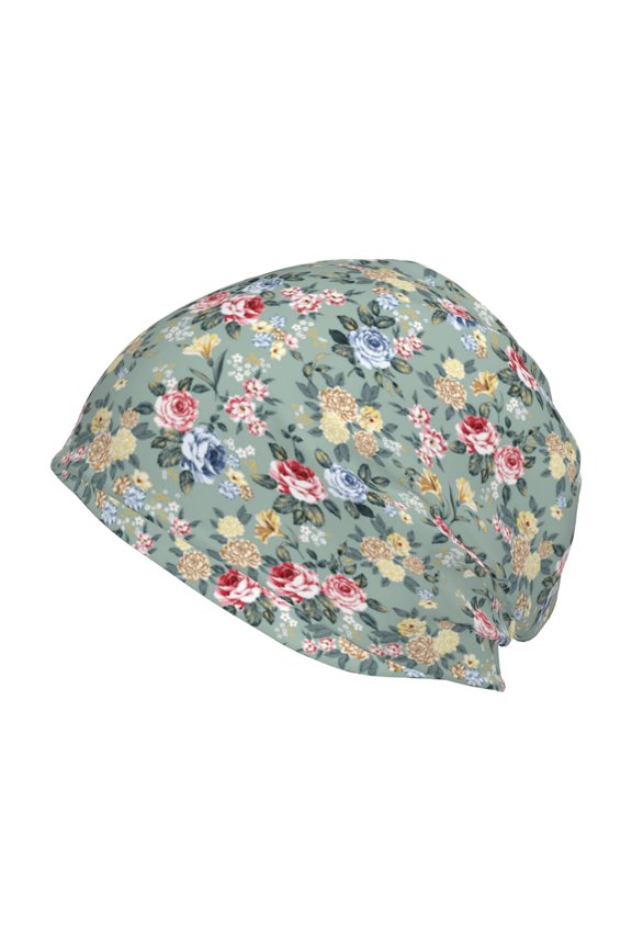 Rose Flowers Print Unisex Knit Beanie for Men Women Winter Hat,Beanies Skull Caps