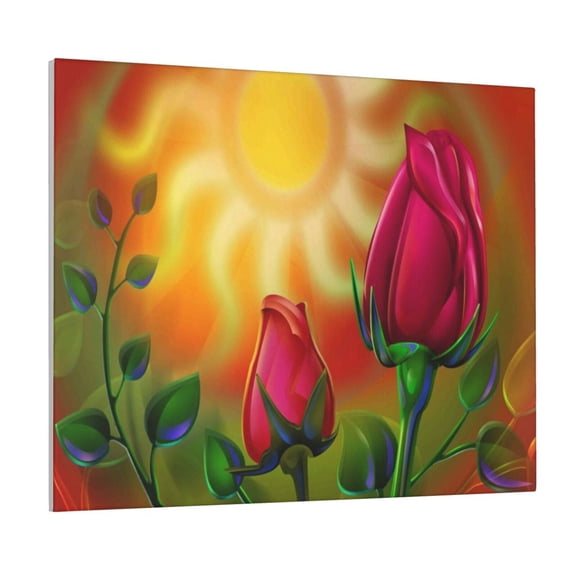 Logiee Rose Psychedelic Print Canvas Wall Art ,Art Poster,Canvas Decorative Picture,Decor Wall Pictures for Living Room Bedroom Bathroom,Ready to Hang