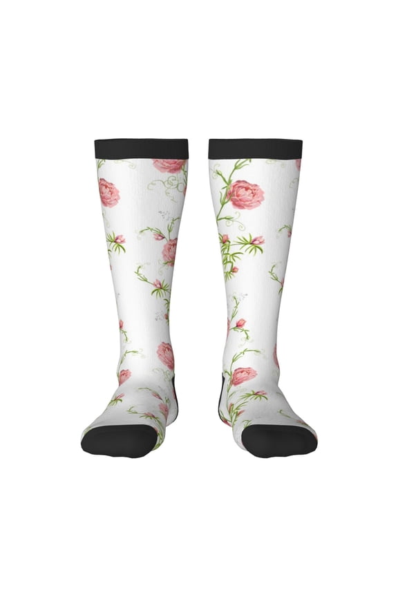 Roses Flowers Print Gift Stocking Stuffers,Adult Stockings,Novelty Socks,Funny Socks Birthday Running Walking Sleeping