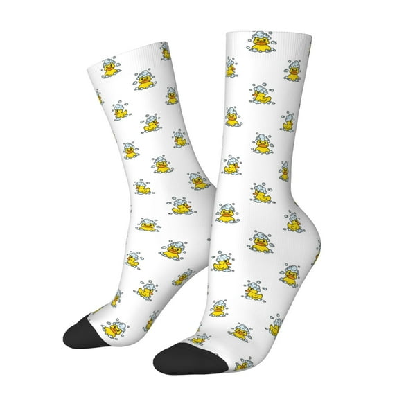 Logiee Rubber Duck Showe Print Adult Socks for Men & Women,Calf Socks, Ankle Socks,Boots Socks,Breathable Casual Sock,Unisex Crew Socks