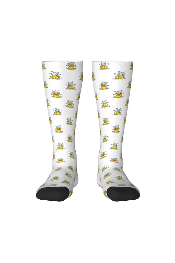 Rubber Duck Showe Print Gift Stocking Stuffers,Adult Stockings,Novelty Socks,Funny Socks Birthday Running Walking Sleeping