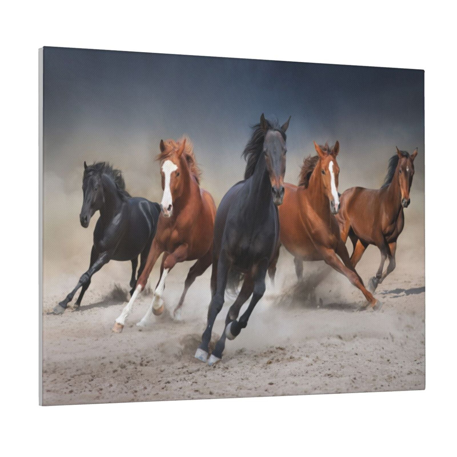 Logiee Running Horses Print Canvas Wall Art ,Art Poster,Canvas ...