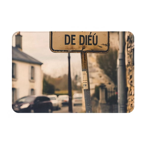 Logiee Rustic French Signpost Print Welcome Mats for Entryway,Door Mat for Front Door,Entry Mat,Doormat for Garden, Garage, Patio, Home, Porch Decor