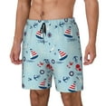 thumbnail image 1 of Logiee Sailboats Anchors Print Men's Swim Trunk,Quick Dry Board Shorts ,Men's Swim Trunks with Compression Liner, Bathing Suits with Pockets-X-Large, 1 of 6
