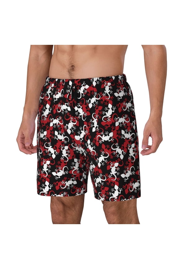 Salamander Print Men's Swim Trunk,Quick Dry Board Shorts ,Men's Swim Trunks with Compression Liner, Bathing Suits with Pockets-X-Large