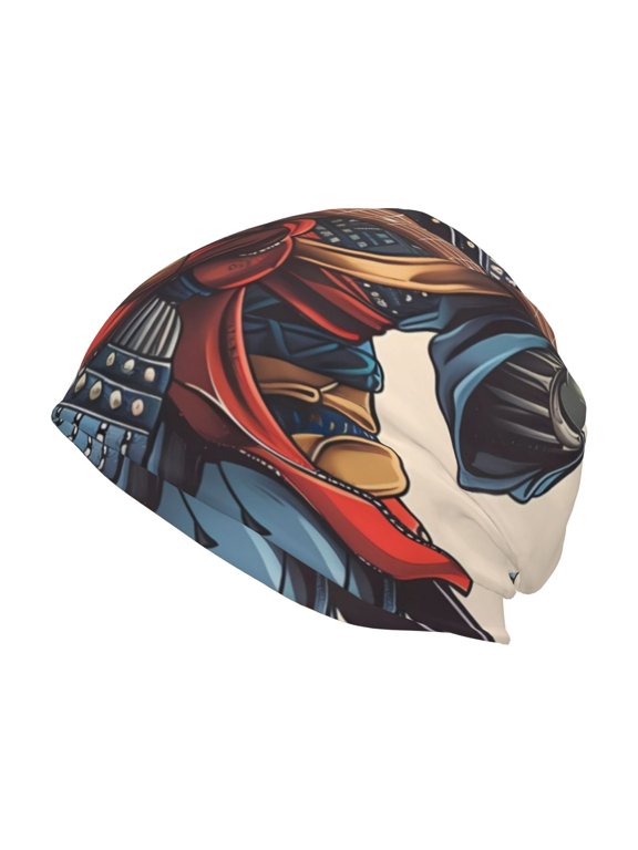 Samurai Frog Guitar Print Unisex Knit Beanie for Men Women Winter Hat,Beanies Skull Caps