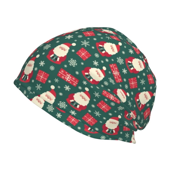 Logiee Santa Claus Print Unisex Knit Beanie for Men Women Winter Hat,Beanies Skull Caps