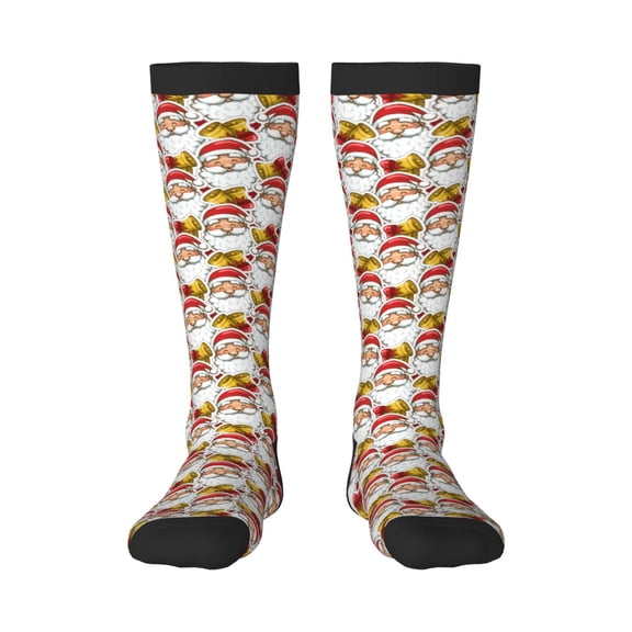 Logiee Santa Claus bells Print Gift Stocking Stuffers,Adult Stockings,Novelty Socks,Funny Socks Birthday Running Walking Sleeping
