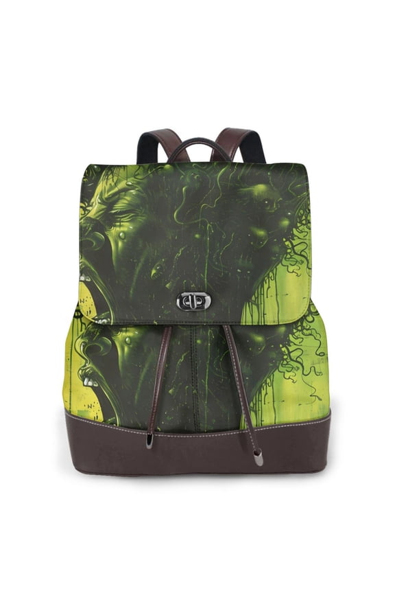 Logiee Screaming Horror Art Print Backpack Purse for Women,Fashion Leather Backpack Purse,Women's Leather Backpack for Work College Travel